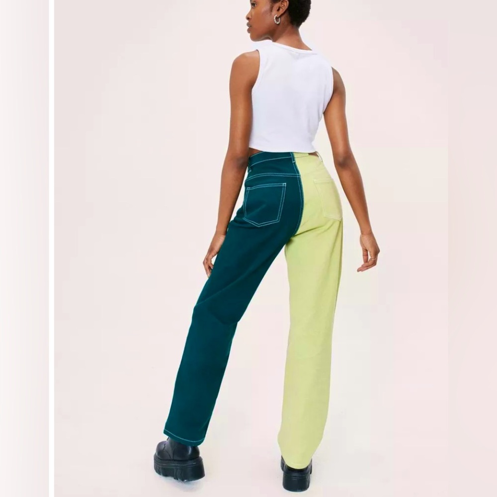 Fun Nasty Gal two toned green jeans